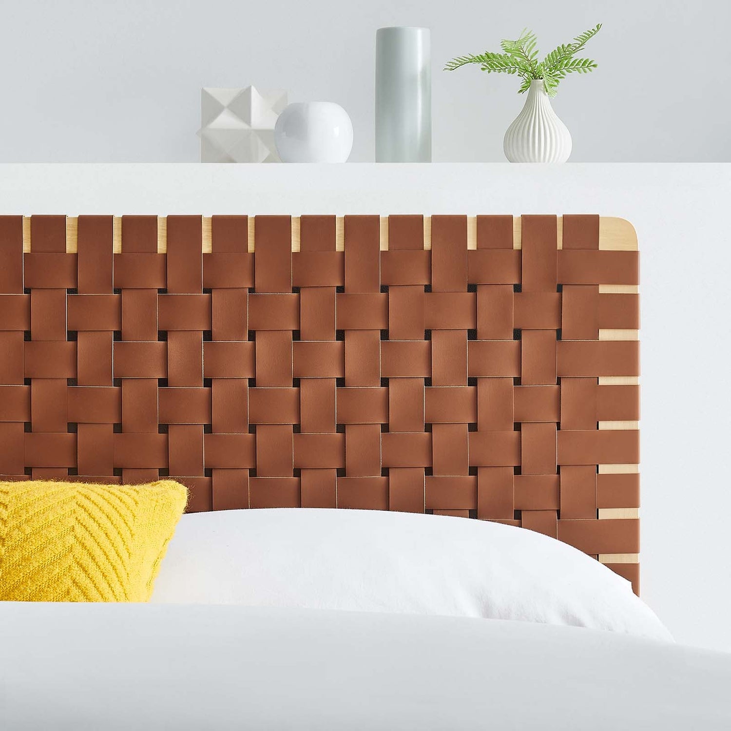 Sparta Woven Vegan Leather Headboard By HouseBean