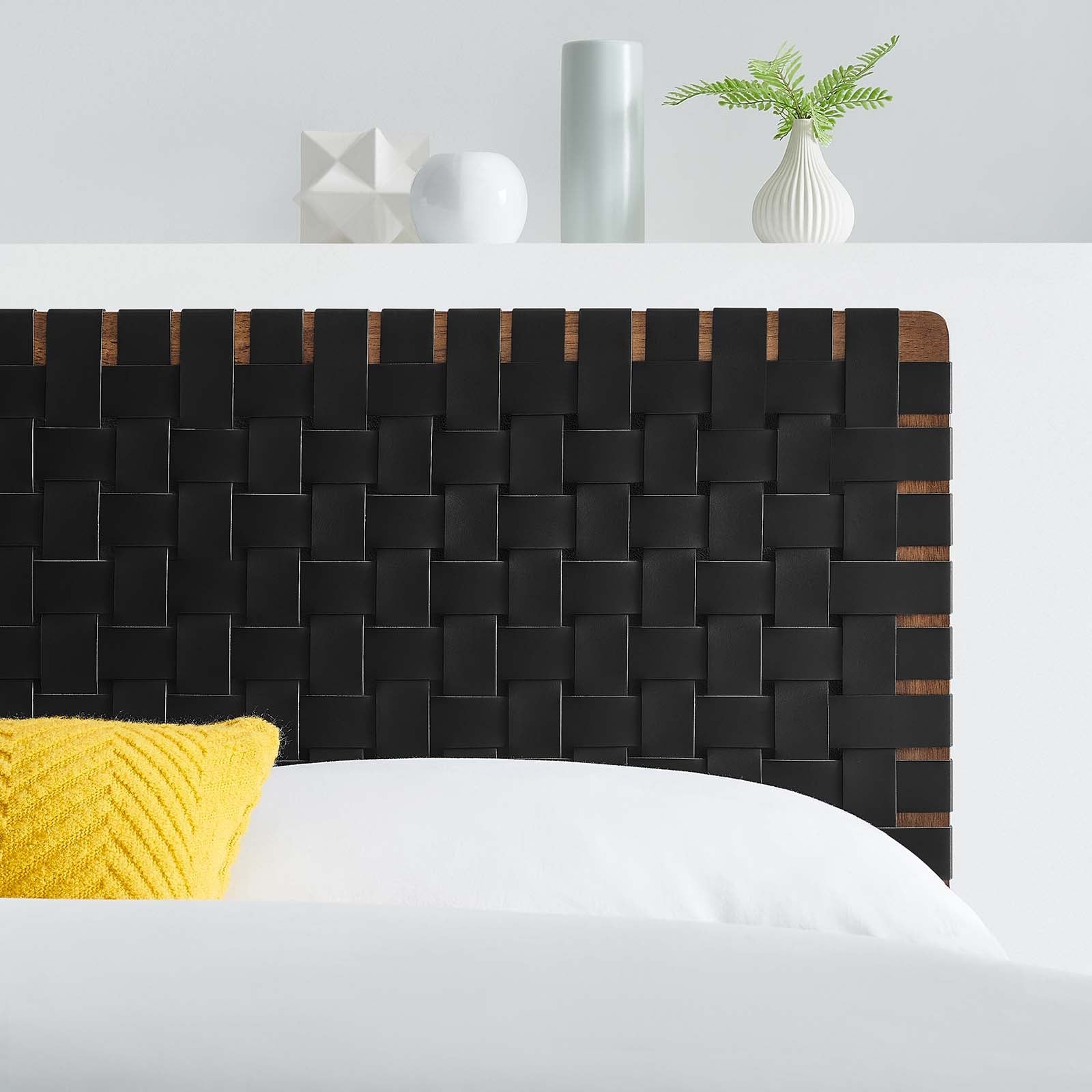 Sparta Woven Vegan Leather Headboard By HouseBean