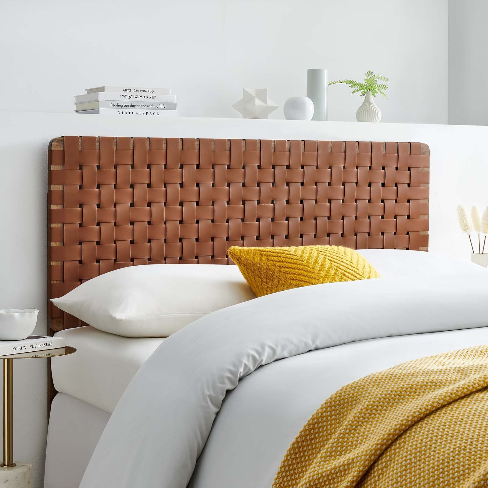 Sparta Woven Vegan Leather Headboard By HouseBean