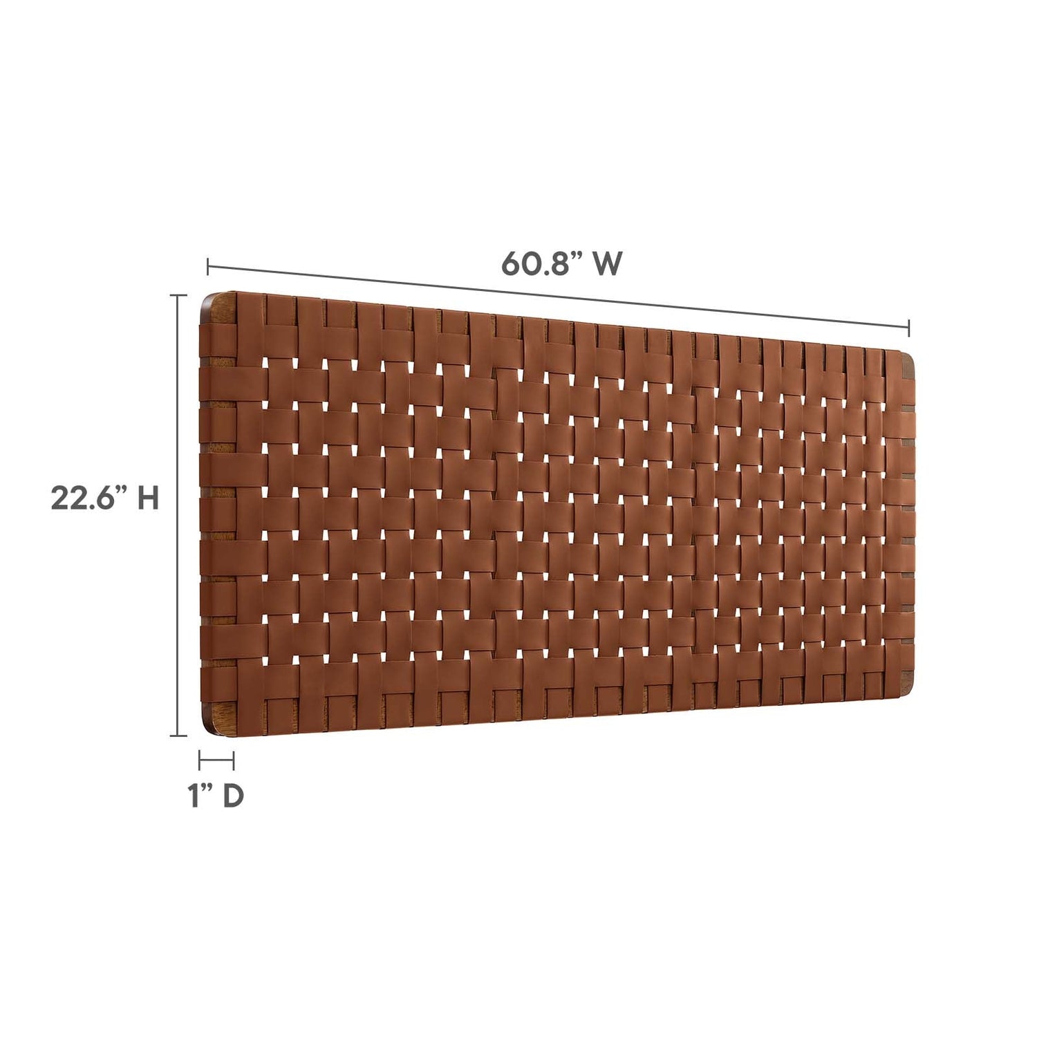 Sparta Woven Wall-Mount Vegan Leather Headboard By HouseBean