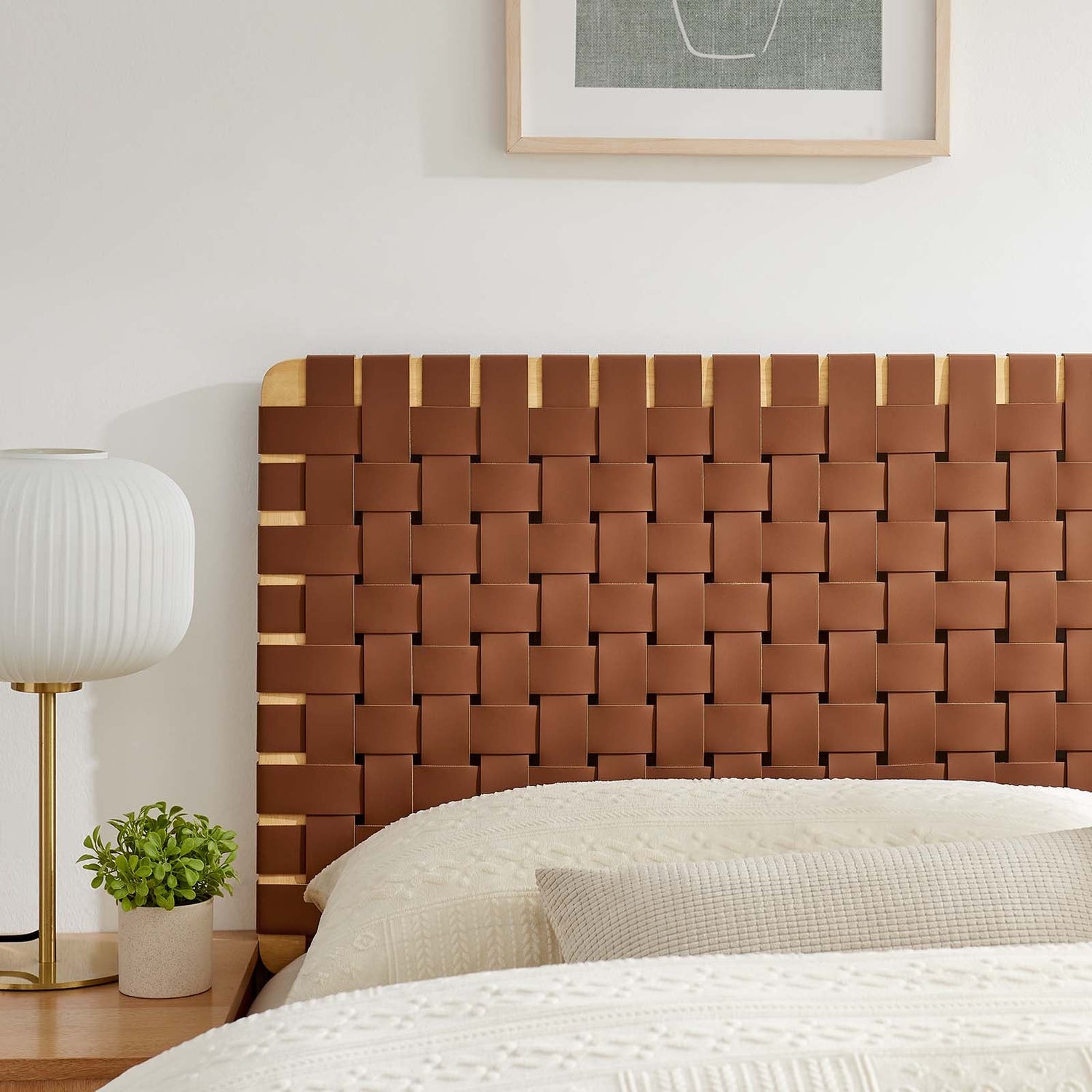 Sparta Woven Vegan Leather Headboard By HouseBean