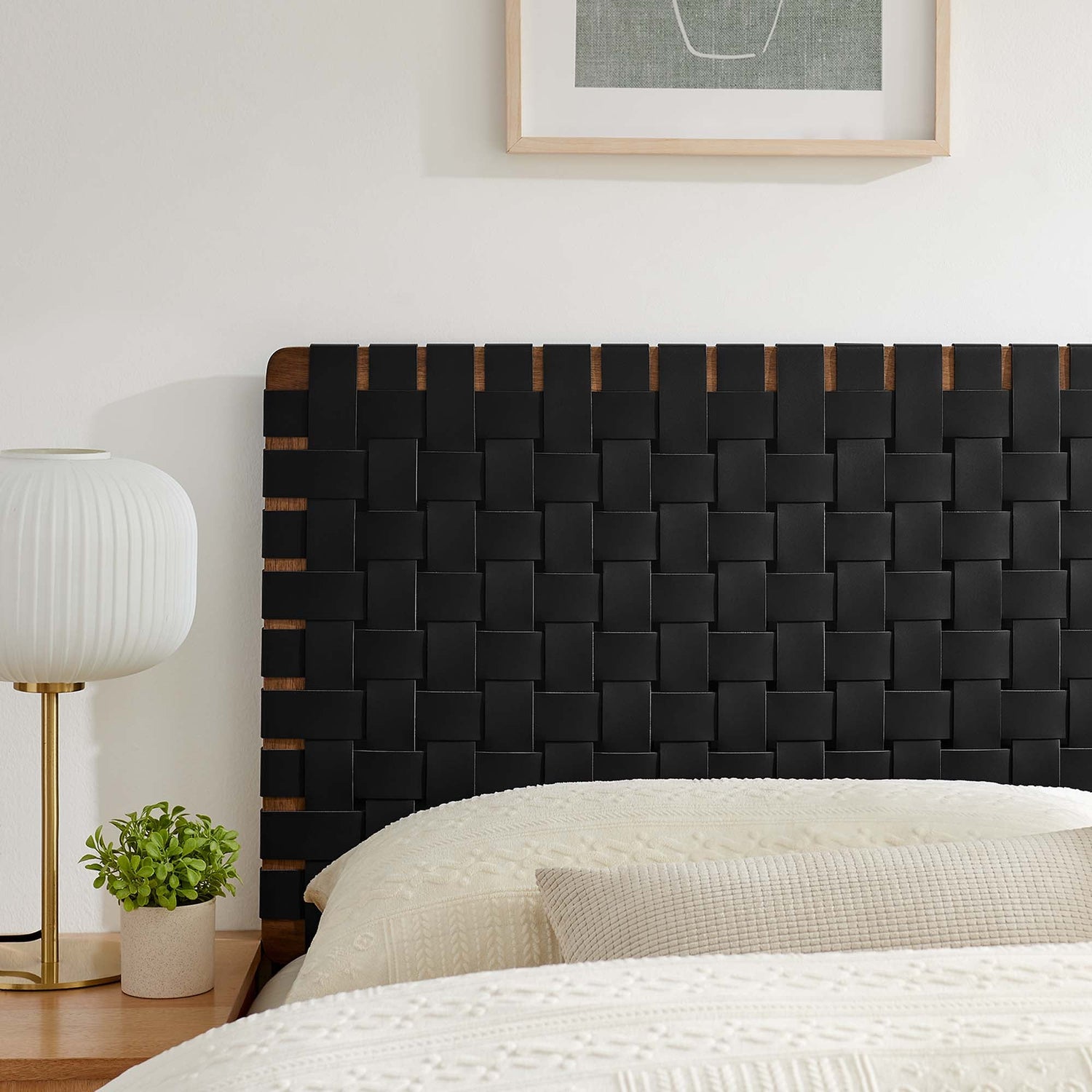 Sparta Woven Vegan Leather Headboard by Modway