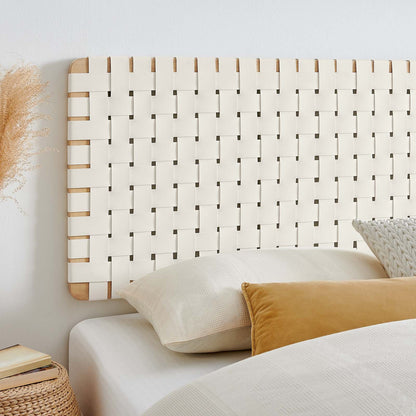 Sparta Woven Wall-Mount Vegan Leather Headboard By HouseBean