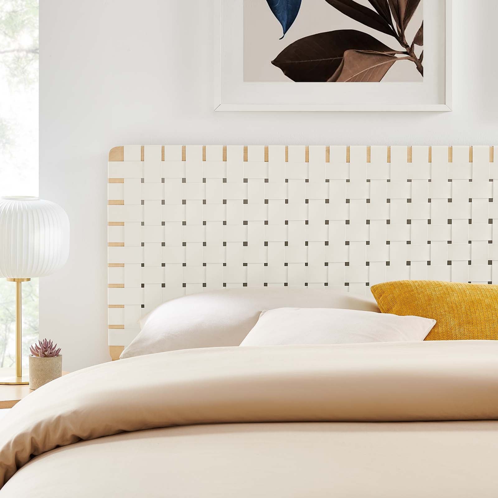 Sparta Woven Vegan Leather Headboard By HouseBean