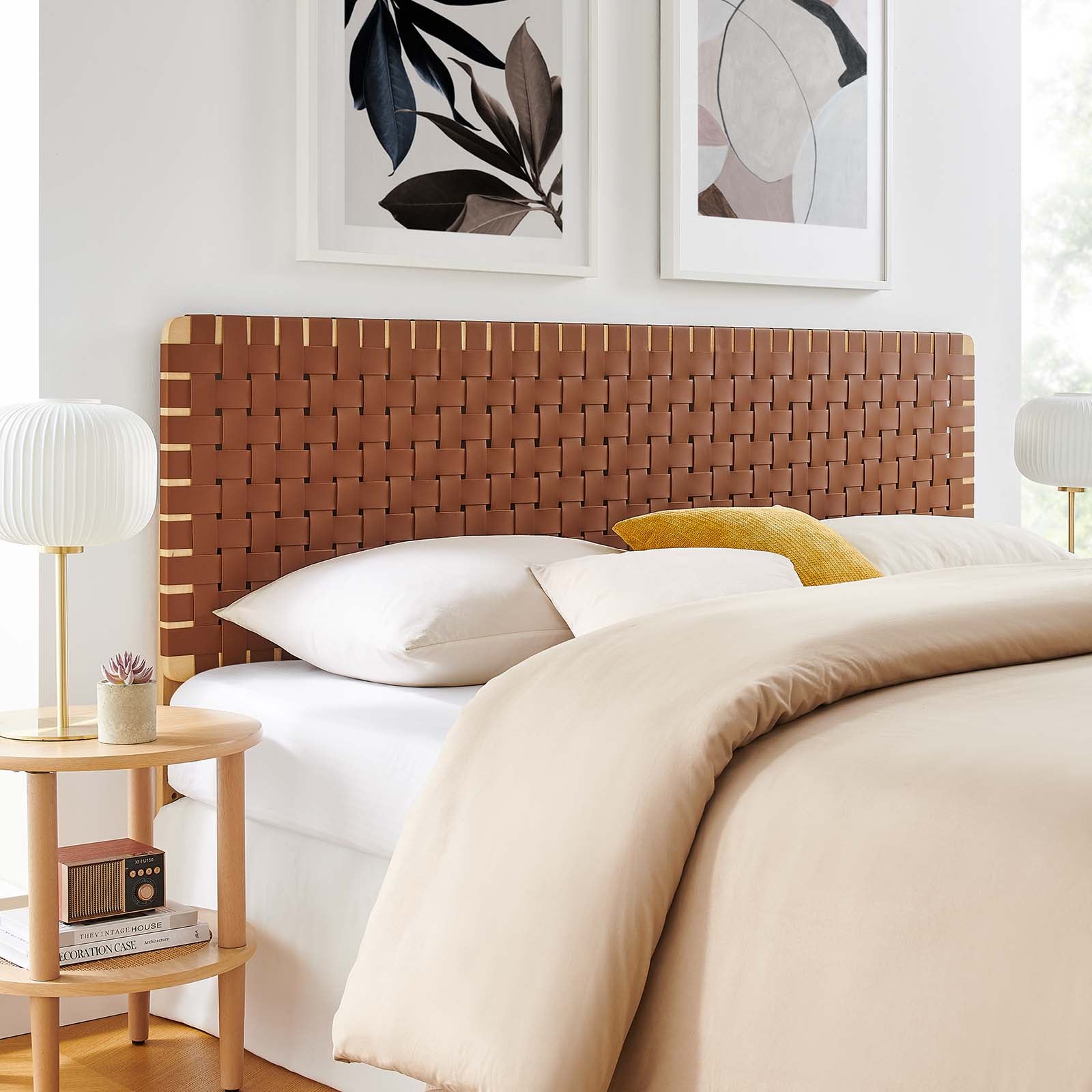 Sparta Woven Vegan Leather Headboard By HouseBean