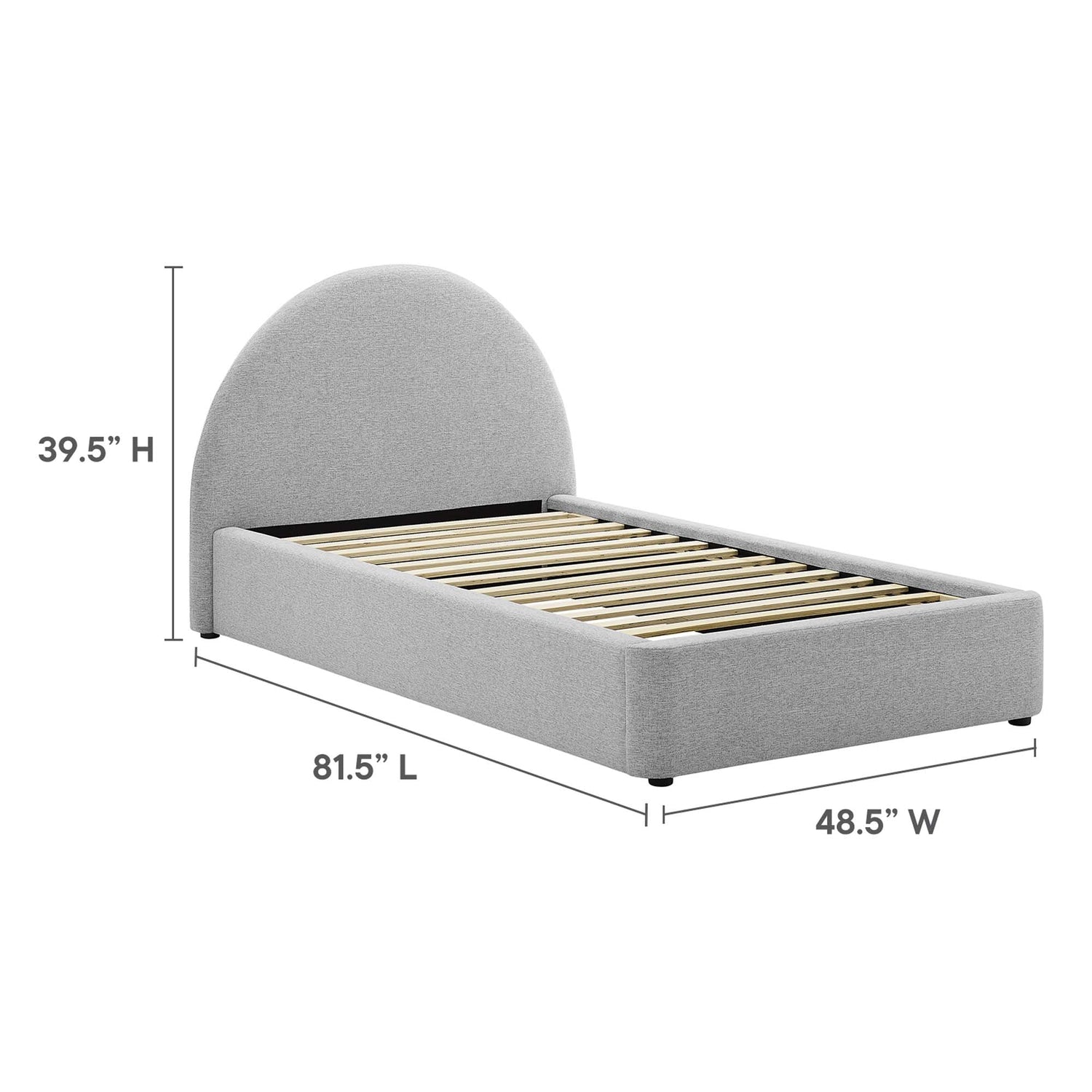 Resort Upholstered Fabric Arched Round Platform Bed by Modway