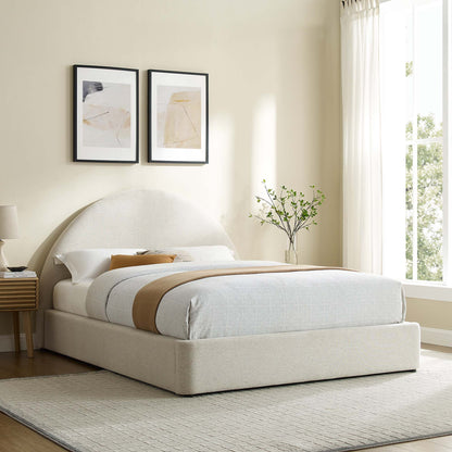Resort Upholstered Fabric Arched Round Platform Bed by Modway