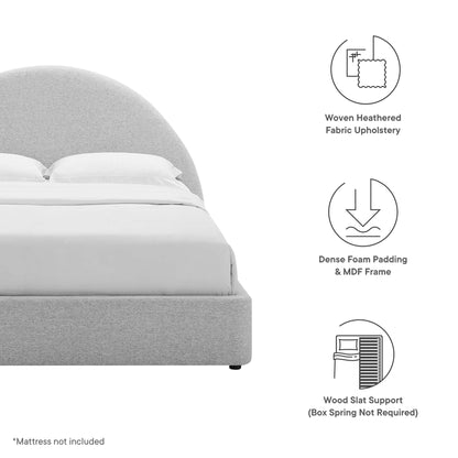 Resort Upholstered Fabric Arched Round Platform Bed by Modway
