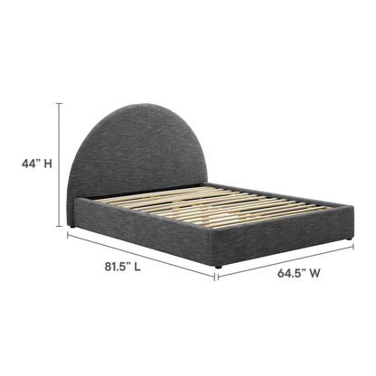 Resort Upholstered Fabric Arched Round Platform Bed by Modway