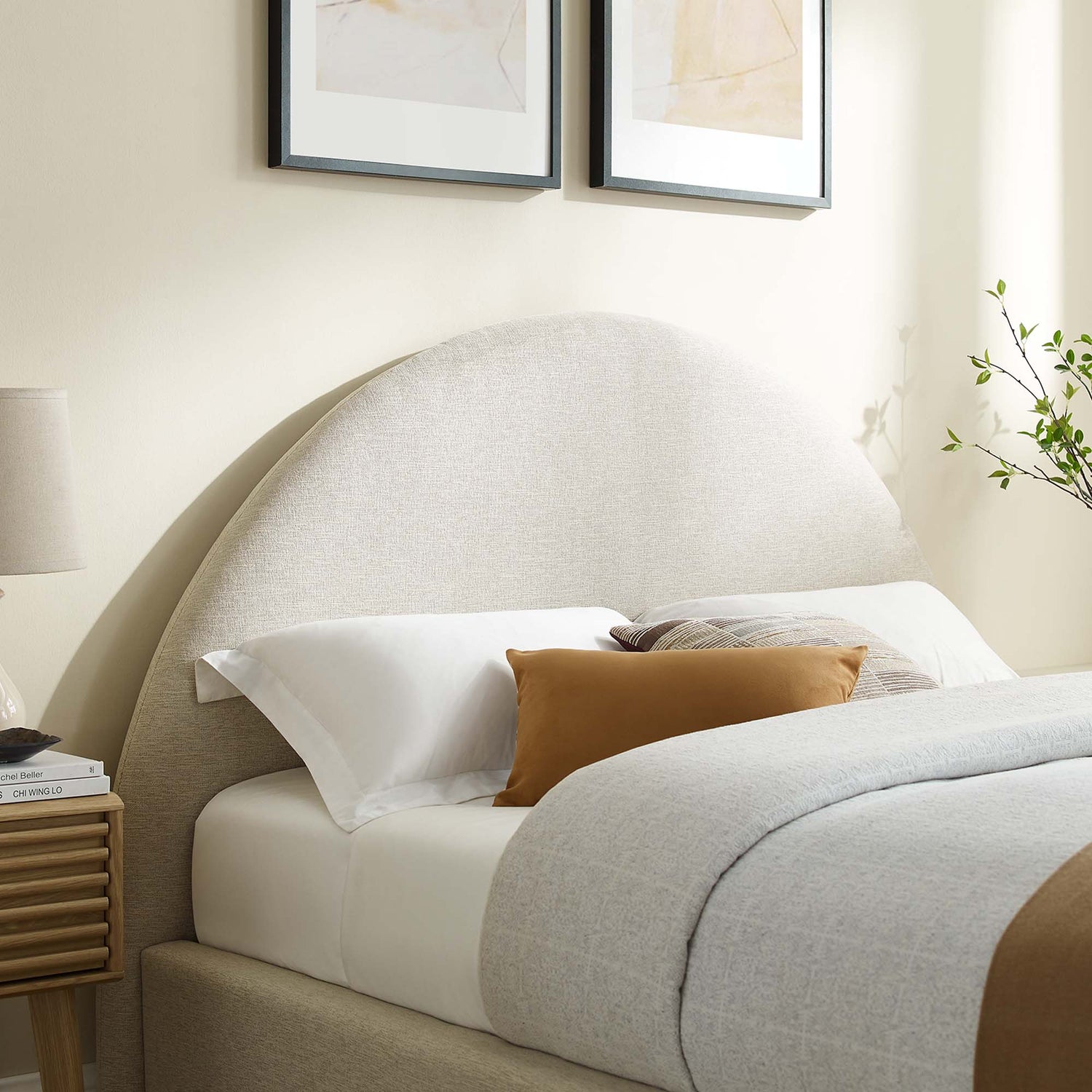 Resort Upholstered Fabric Arched Round Platform Bed by Modway