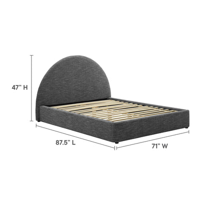 Resort Upholstered Fabric Arched Round Platform Bed by Modway