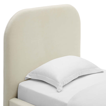 Keynote Performance Velvet Curved Platform Bed by Modway