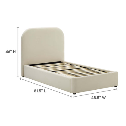 Keynote Performance Velvet Curved Platform Bed by Modway