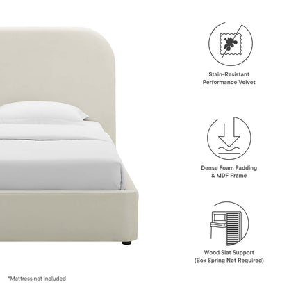 Keynote Performance Velvet Curved Platform Bed by Modway