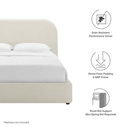 Keynote Performance Velvet Curved Platform Bed by Modway