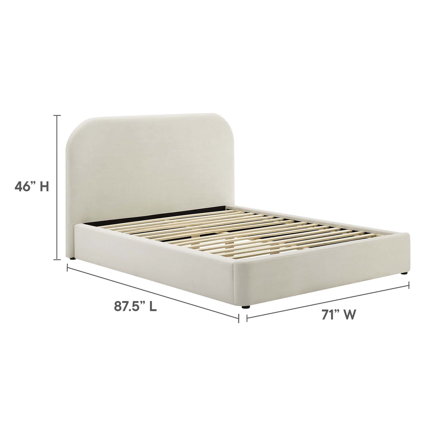 Keynote Performance Velvet Curved Platform Bed by Modway