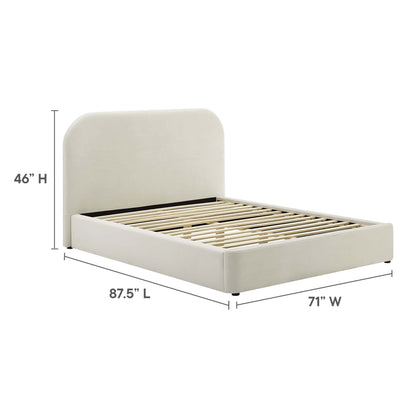 Keynote Performance Velvet Curved Platform Bed by Modway