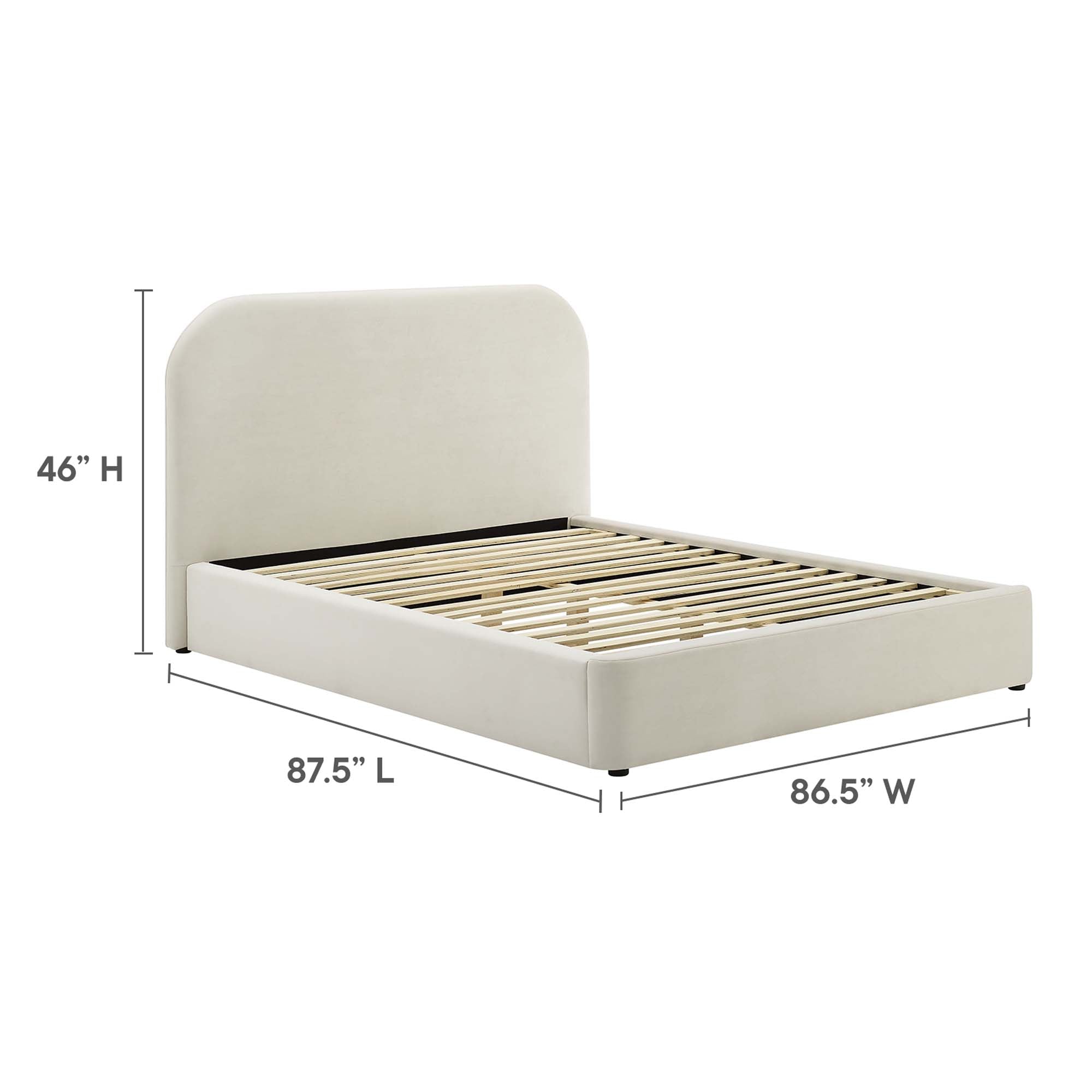 Keynote Performance Velvet Curved Platform Bed by Modway