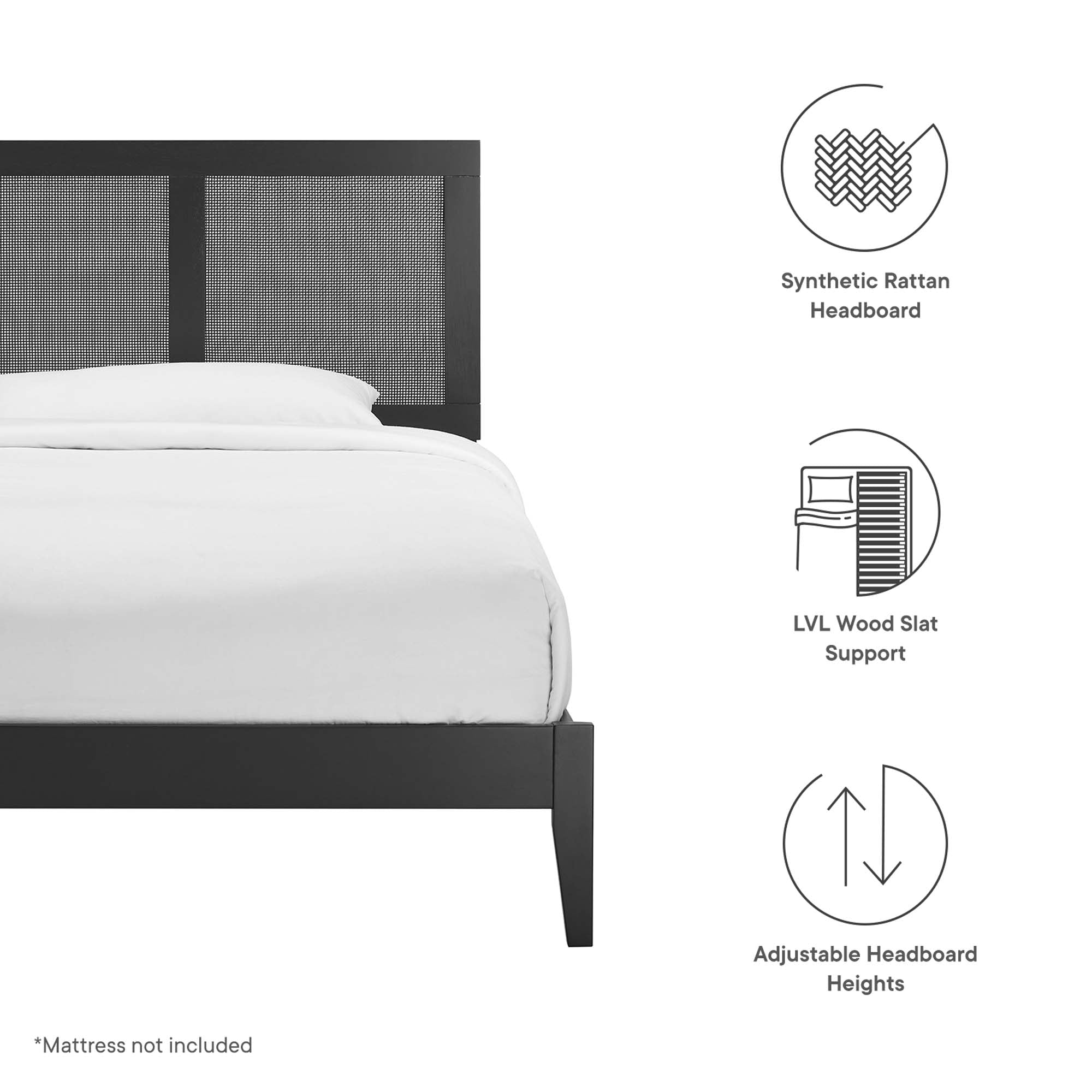 Sirocco Rattan and Wood Platform Bed