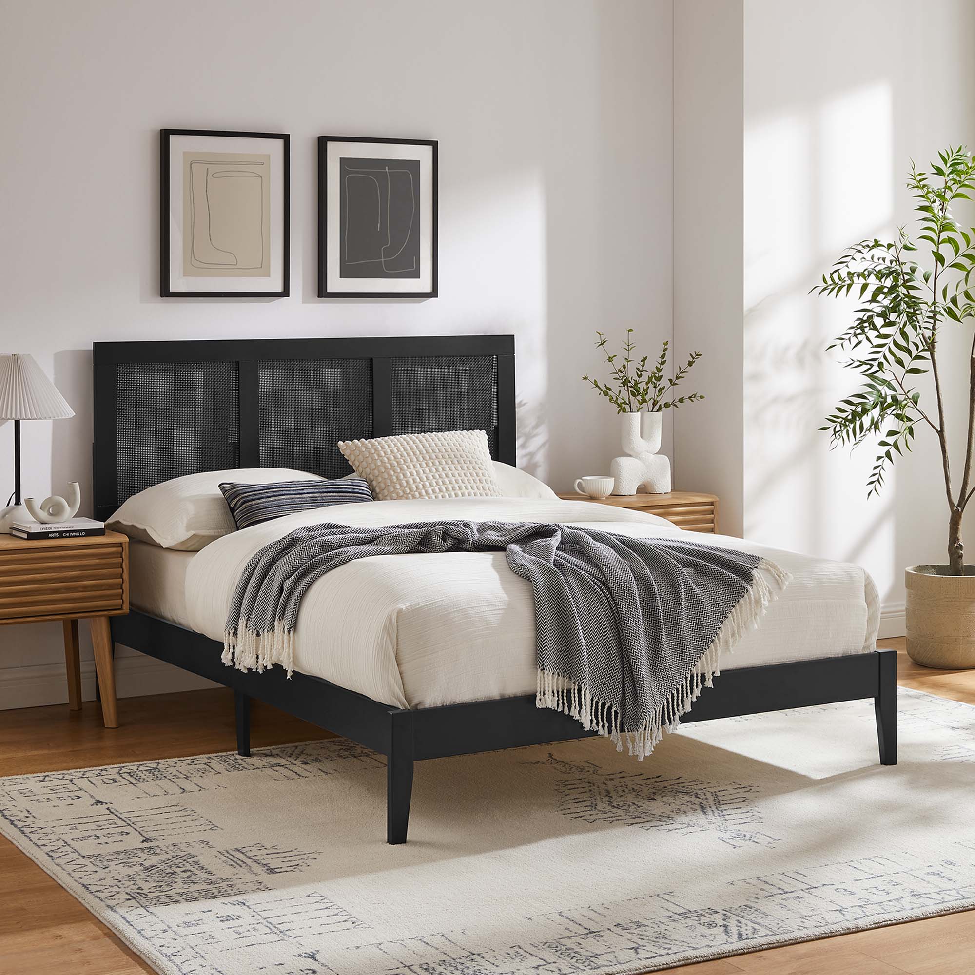 Sirocco Rattan and Wood Platform Bed