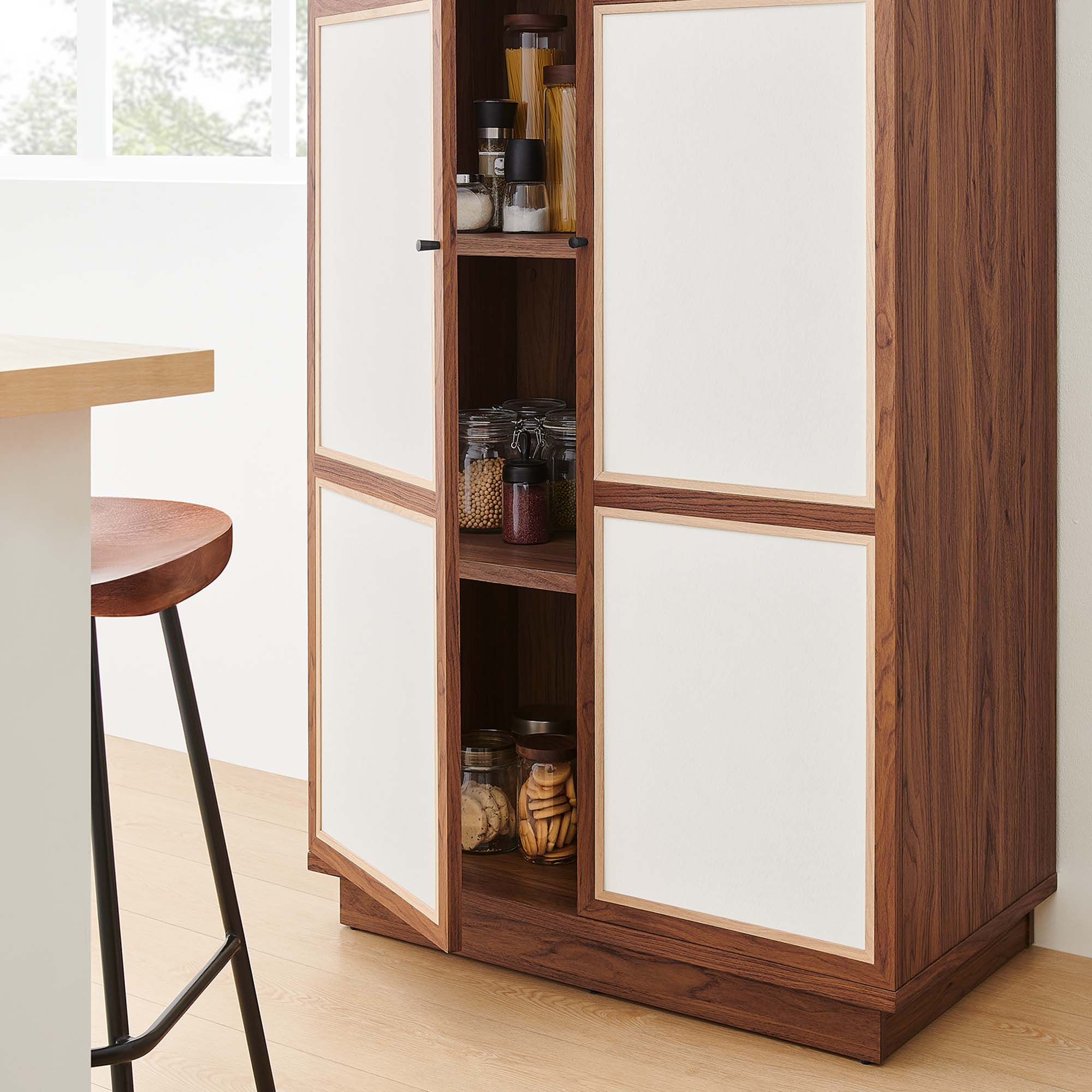 Capri 70&quot; Tall Wood Grain Storage Cabinet