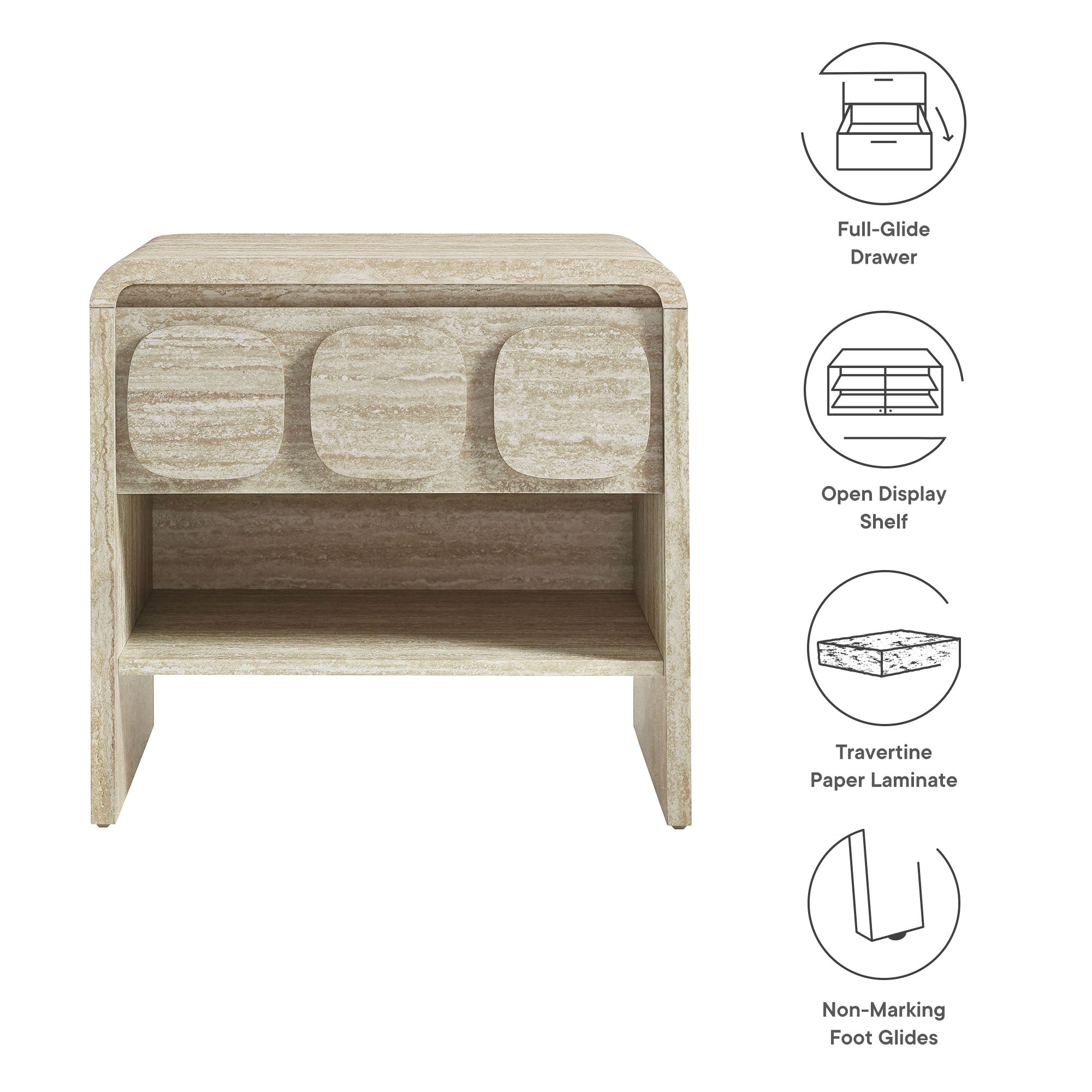 Toscana  1-Drawer  Nightstand