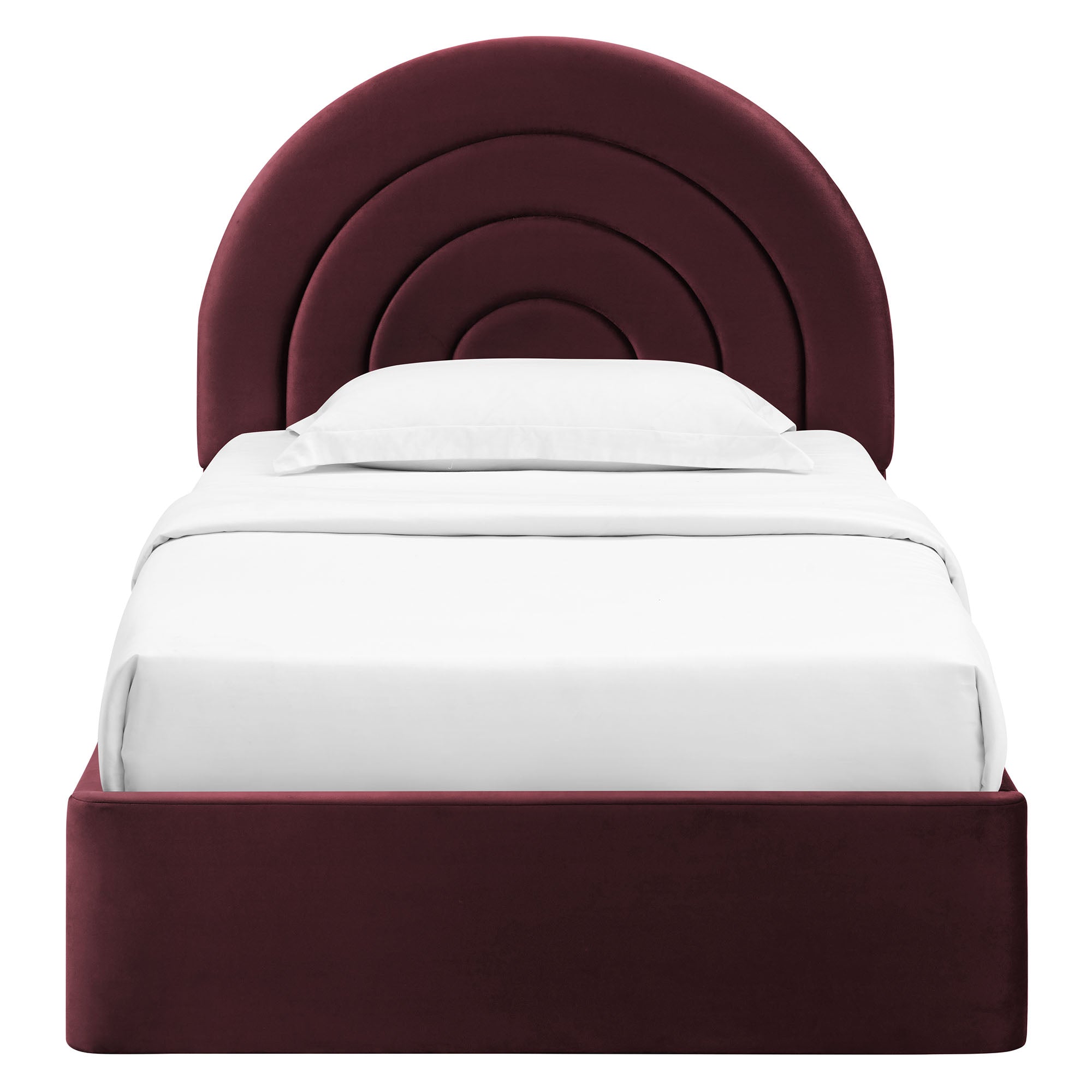 Solana Arched Performance Velvet Platform Bed By HouseBean