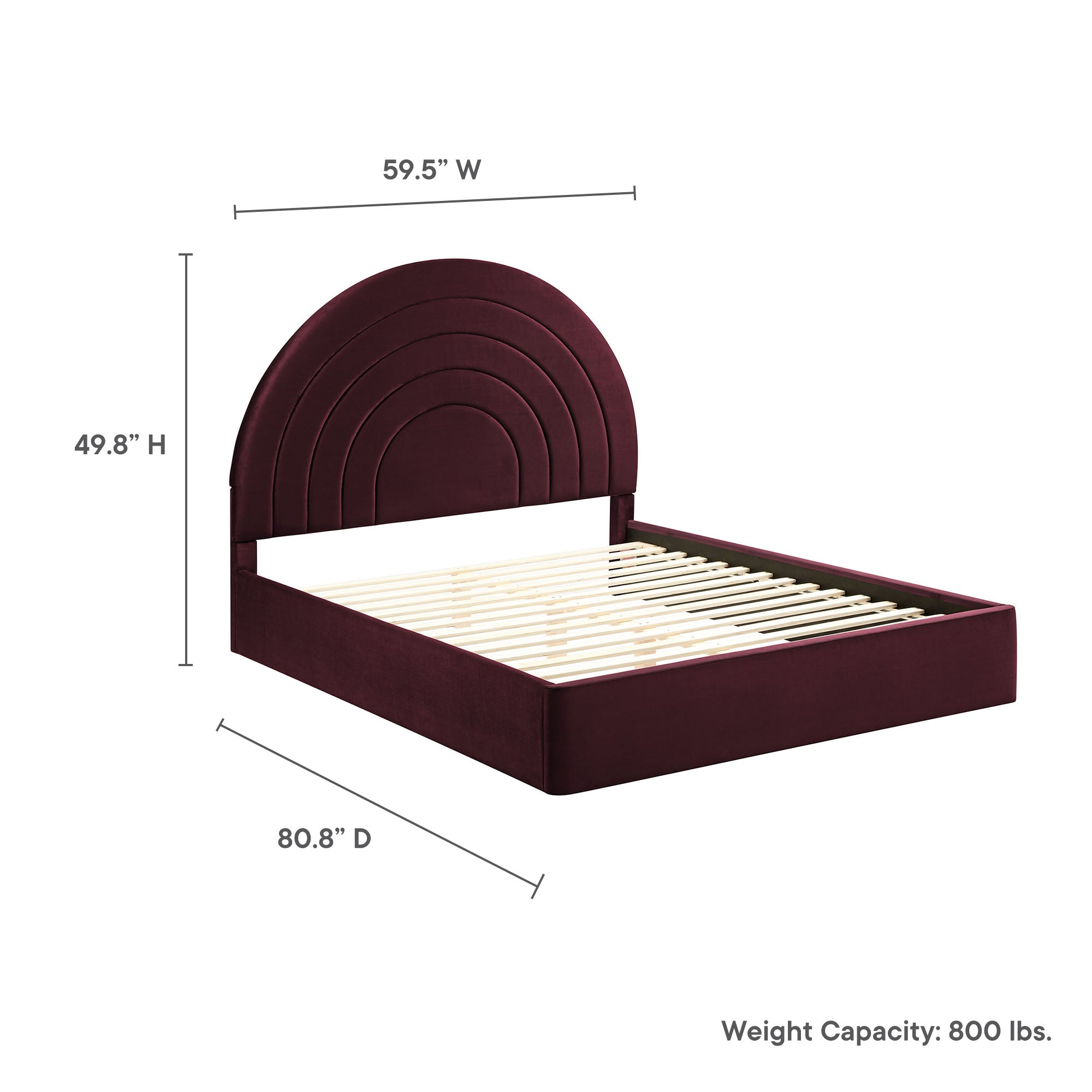 Solana Arched Performance Velvet Platform Bed By HouseBean