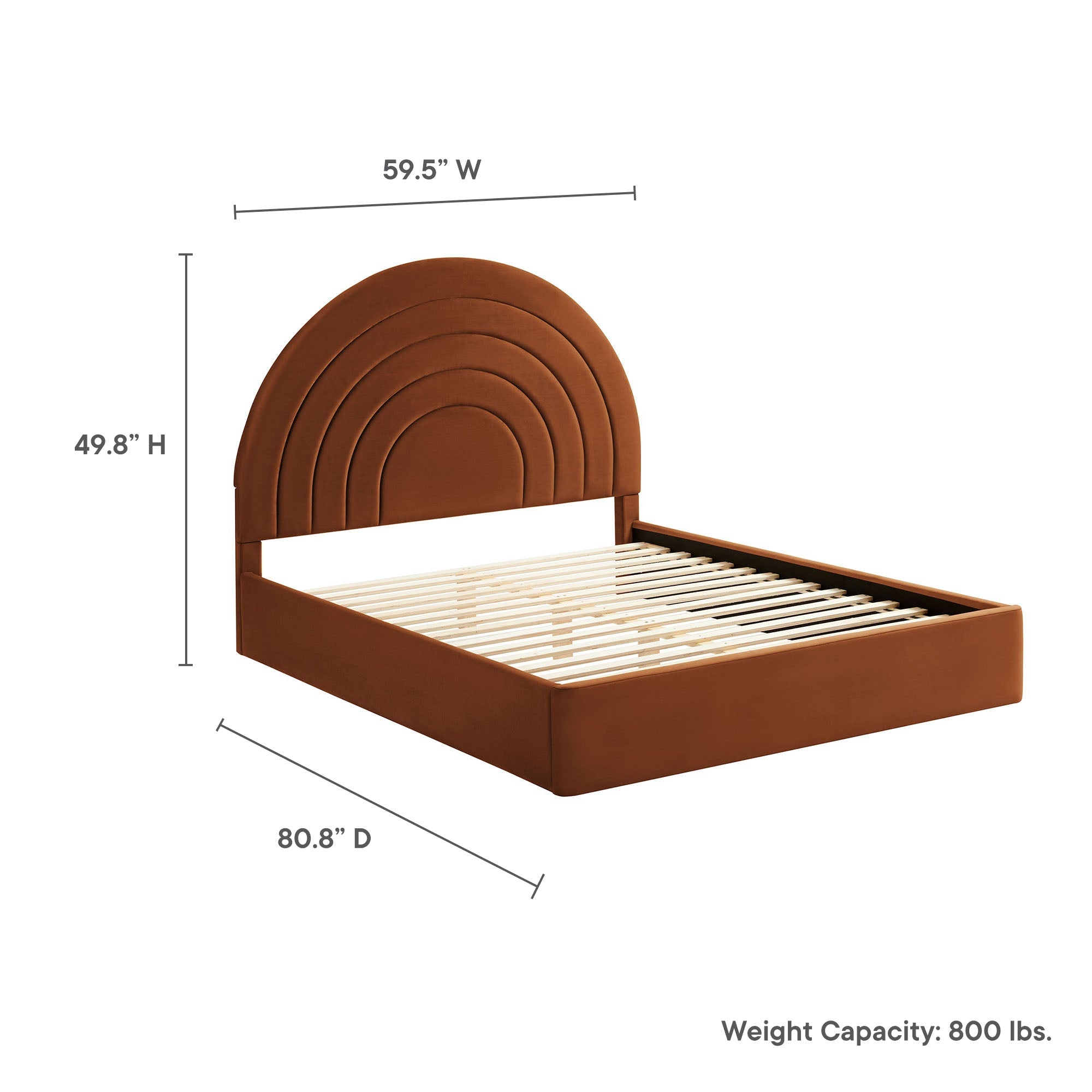 Solana Arched Performance Velvet Platform Bed By HouseBean