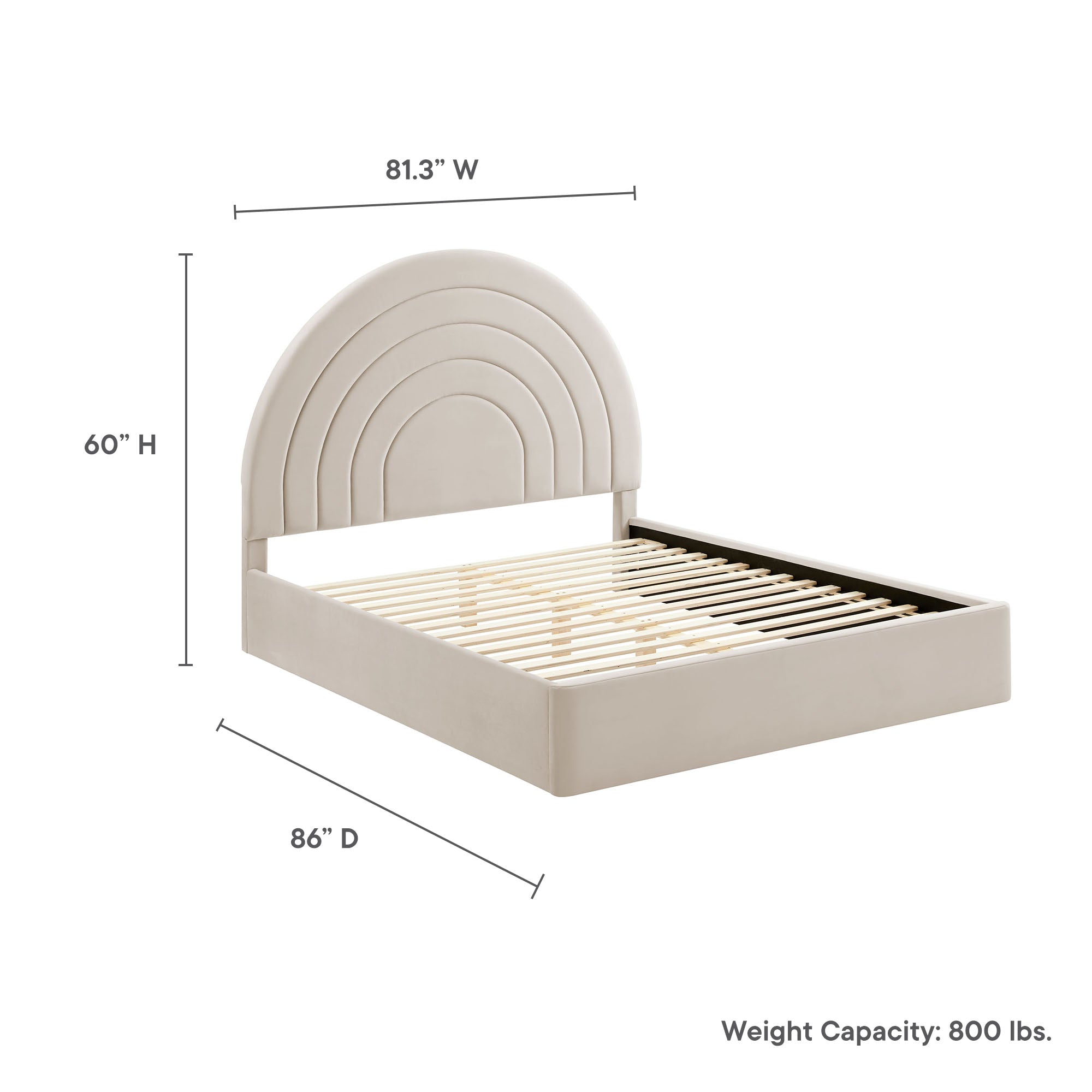 Solana Arched Performance Velvet Platform Bed By HouseBean