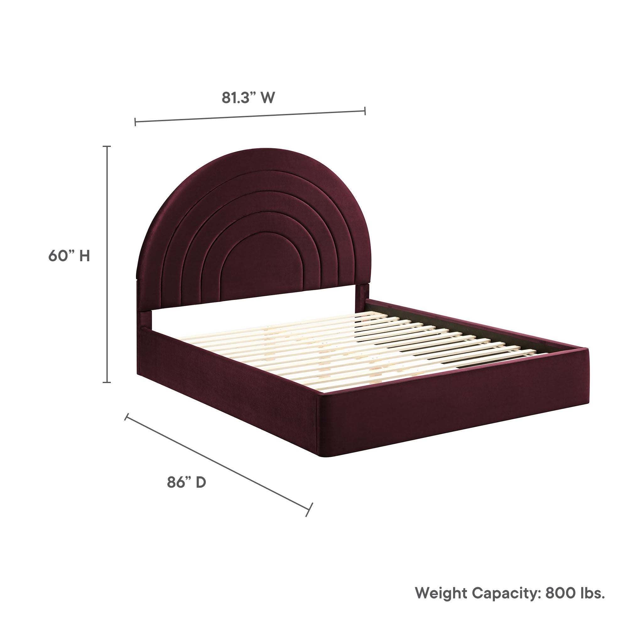 Solana Arched Performance Velvet Platform Bed By HouseBean