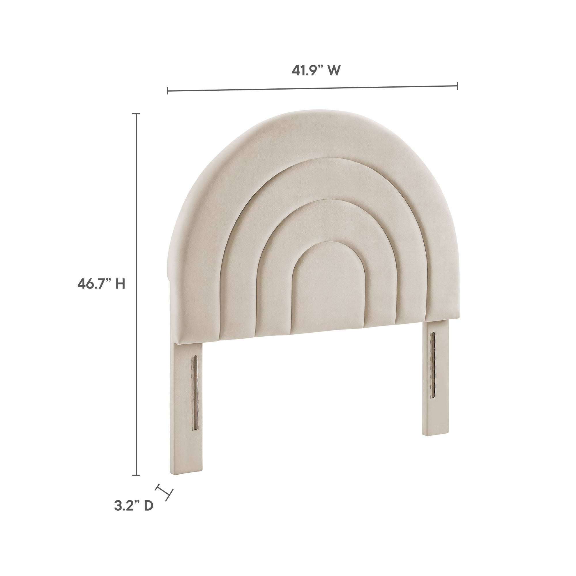 Solana Arched Performance Velvet Headboard By HouseBean