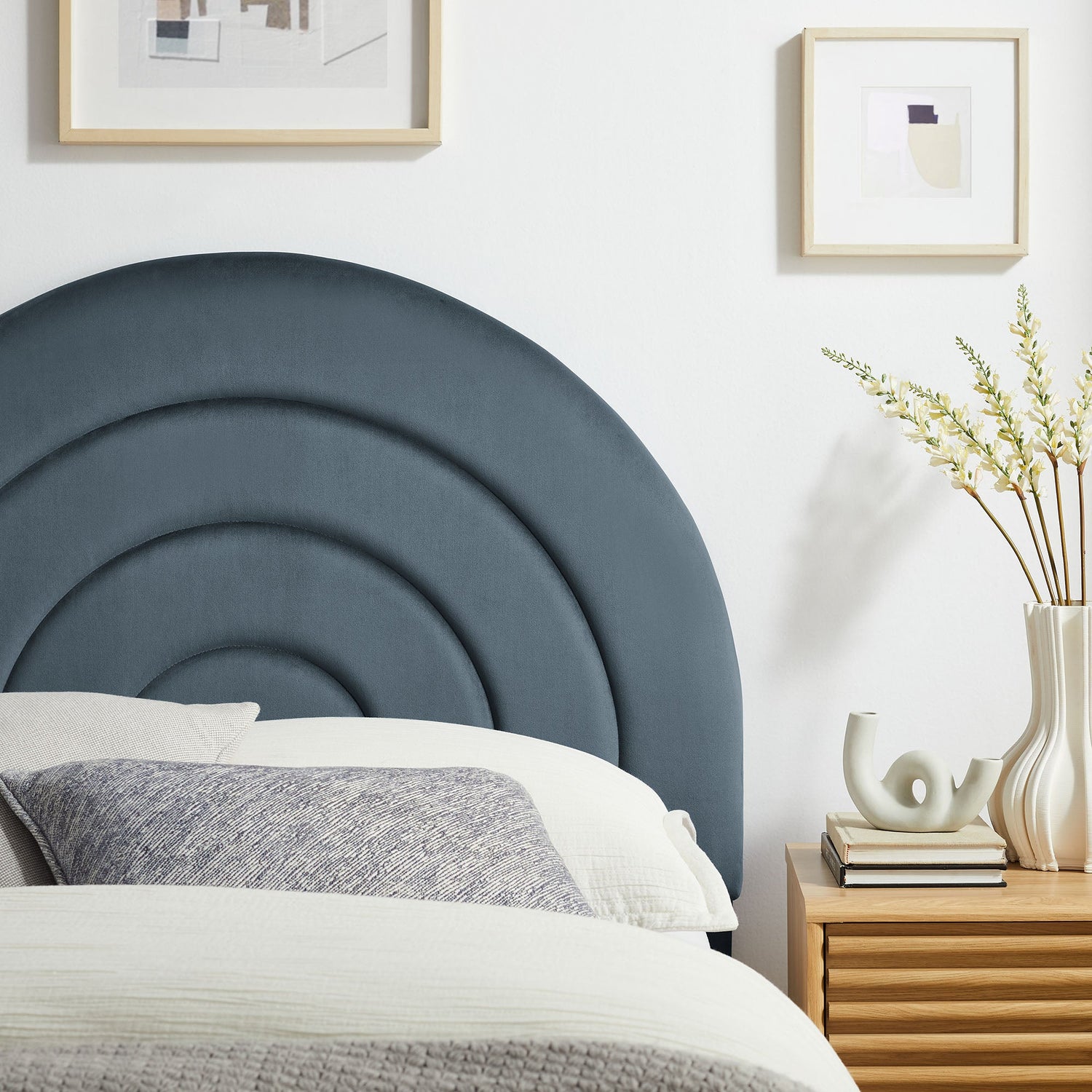 Solana Arched Performance Velvet Headboard By HouseBean