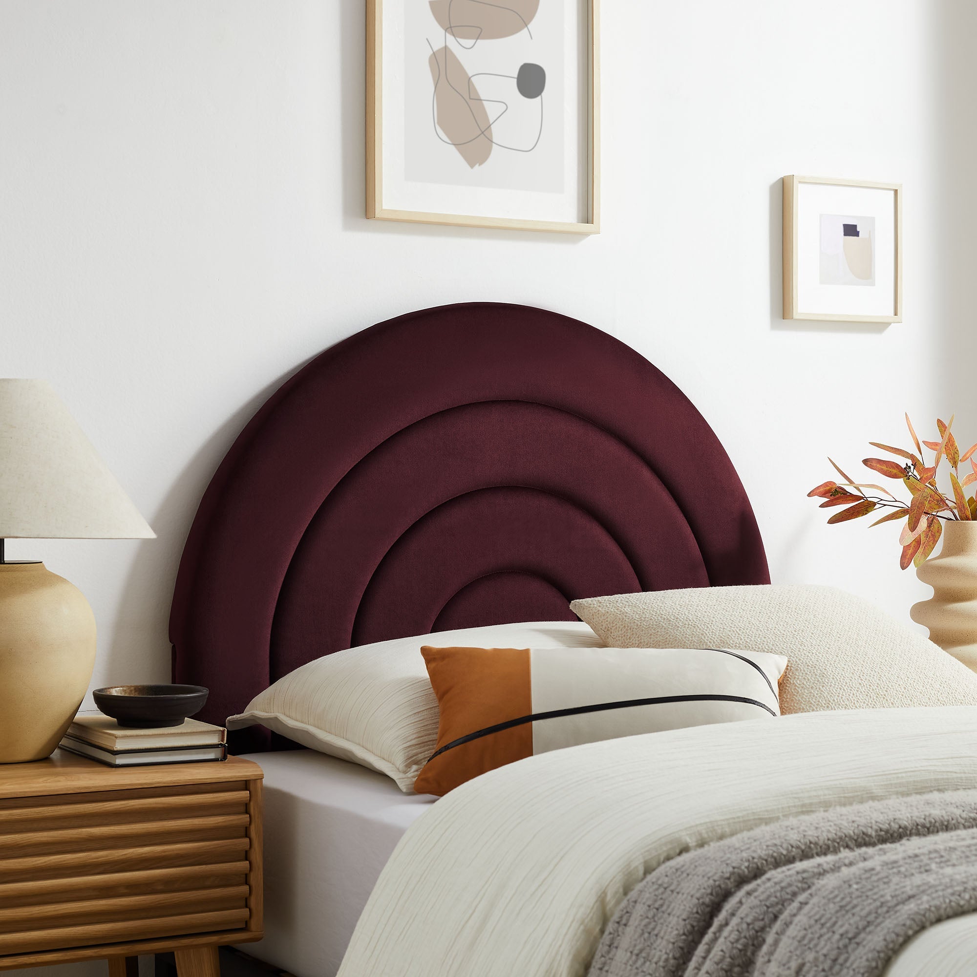 Solana Arched Performance Velvet Headboard By HouseBean