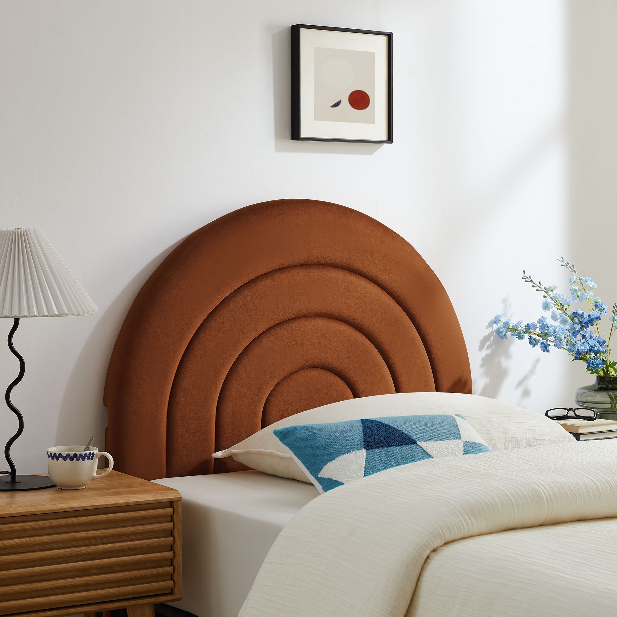 Solana Arched Performance Velvet Headboard By HouseBean