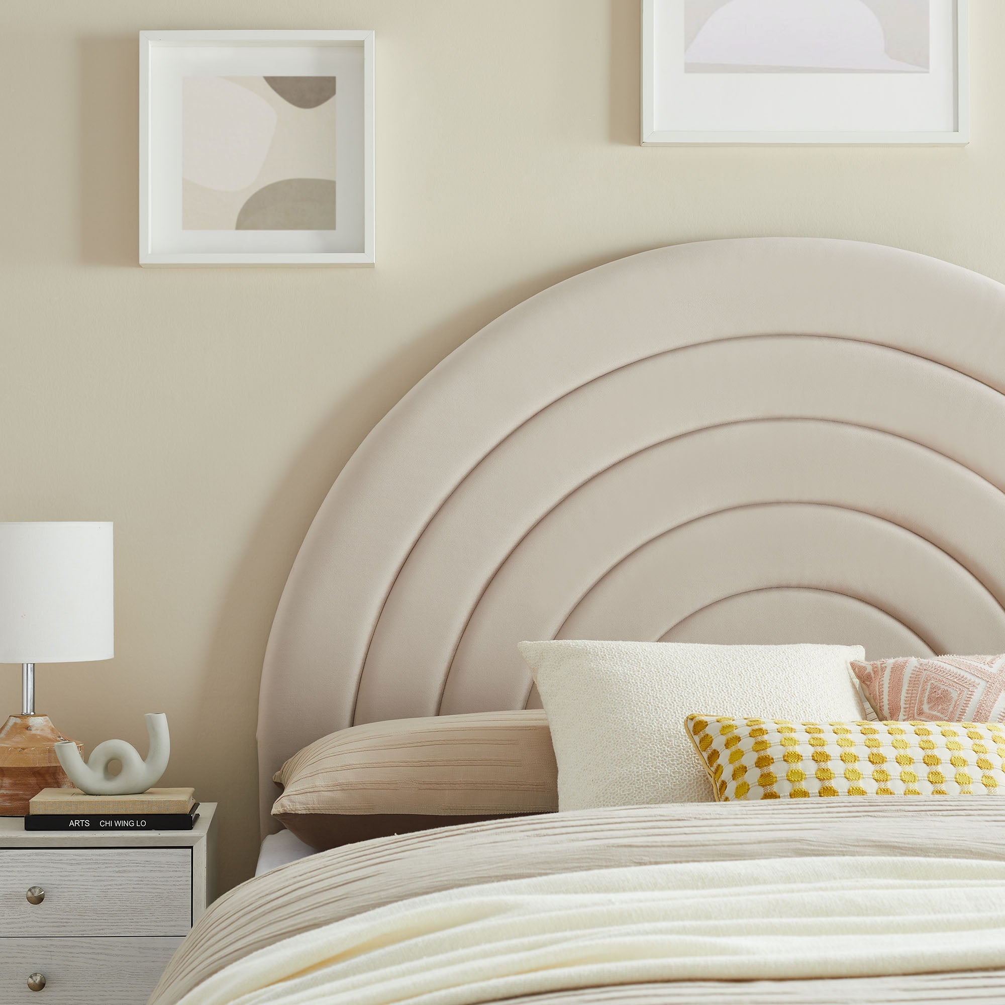 Solana Arched Performance Velvet Headboard By HouseBean