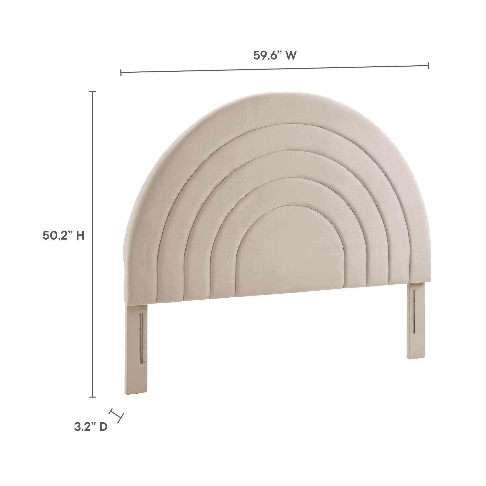 Solana Arched Performance Velvet Headboard By HouseBean