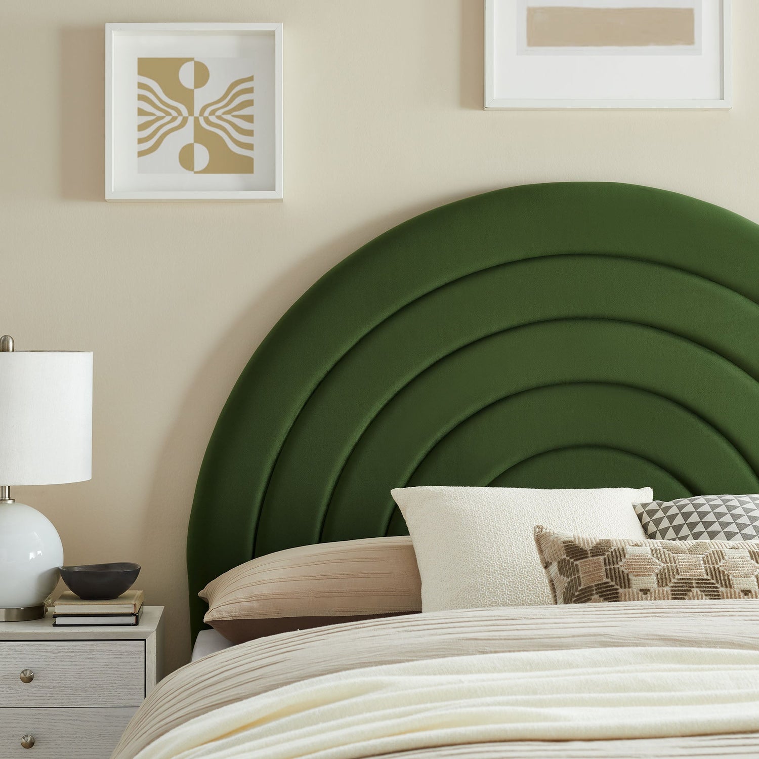 Solana Arched Performance Velvet Headboard By HouseBean