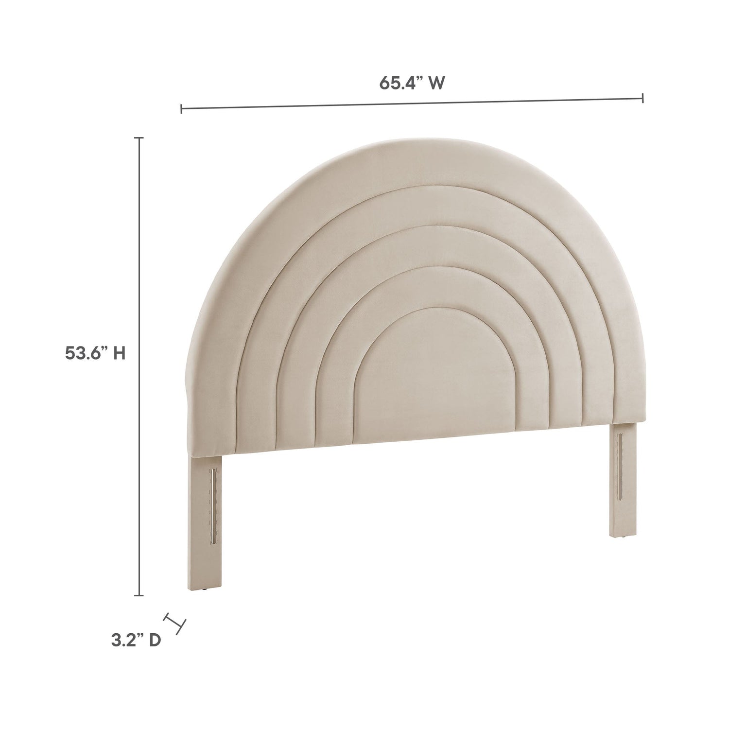 Solana Arched Performance Velvet Headboard By HouseBean