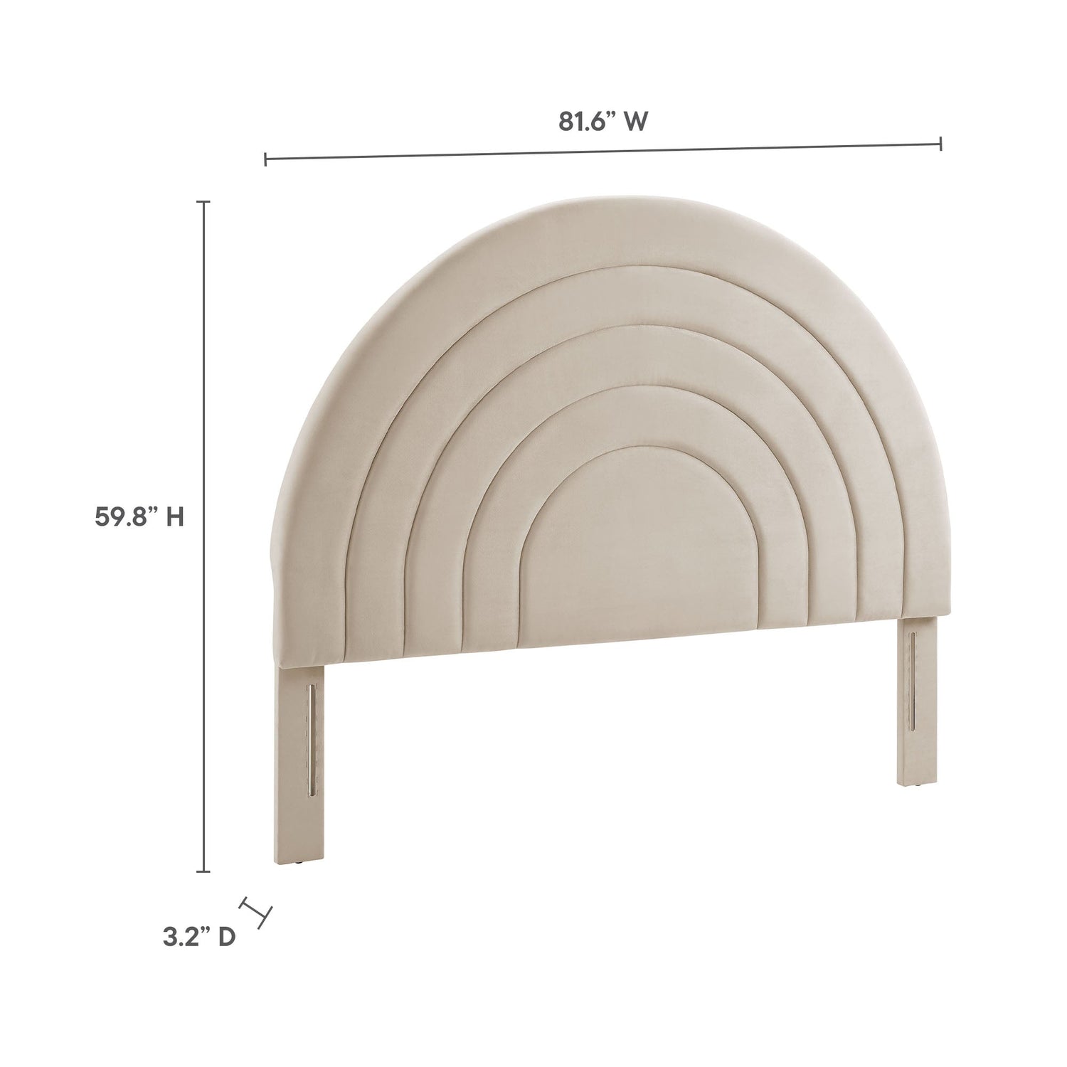 Solana Arched Performance Velvet Headboard By HouseBean