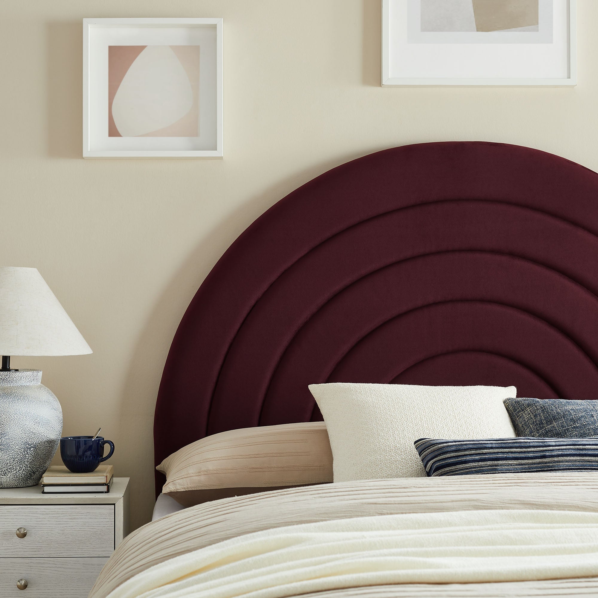 Solana Arched Performance Velvet Headboard By HouseBean