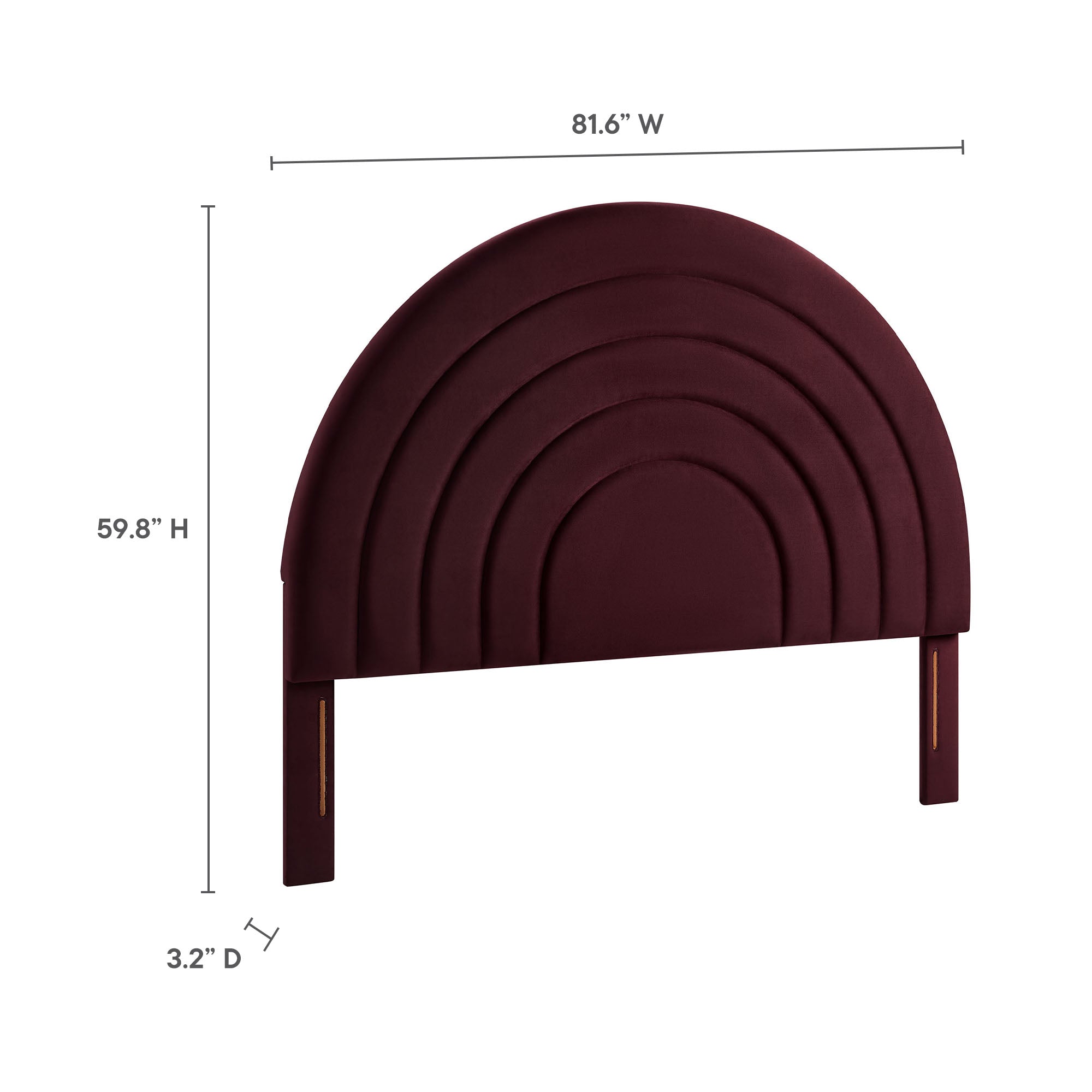 Solana Arched Performance Velvet Headboard By HouseBean