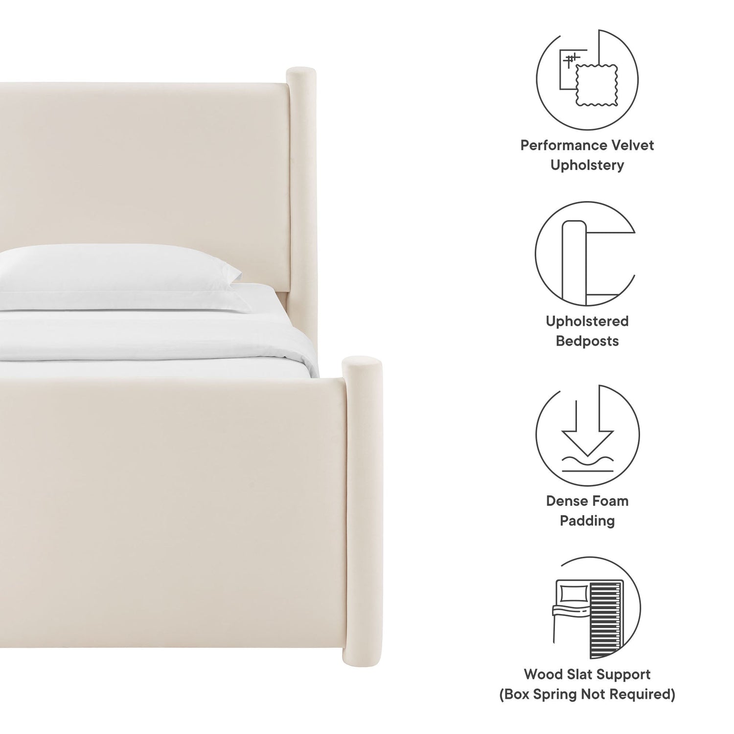 Rael Performance Velvet Platform Bed by Modway