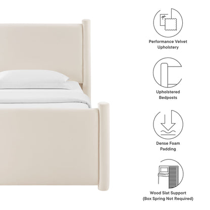 Rael Performance Velvet Platform Bed by Modway