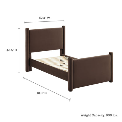 Rael Performance Velvet Platform Bed by Modway