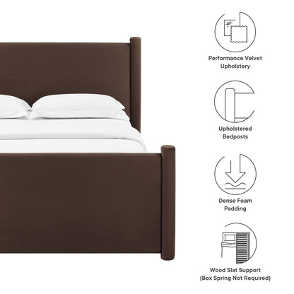 Rael Performance Velvet Platform Bed by Modway