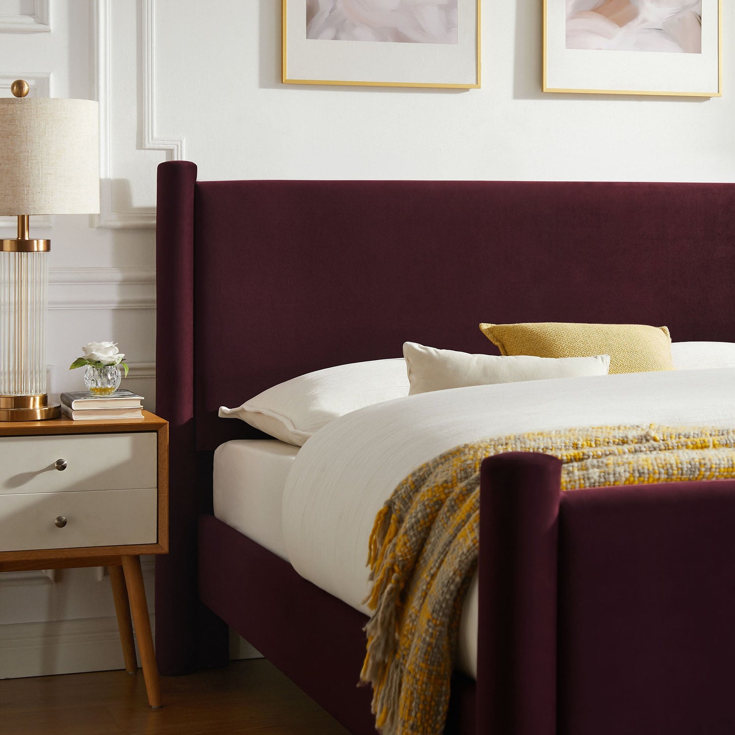 Rael Performance Velvet Platform Bed by Modway