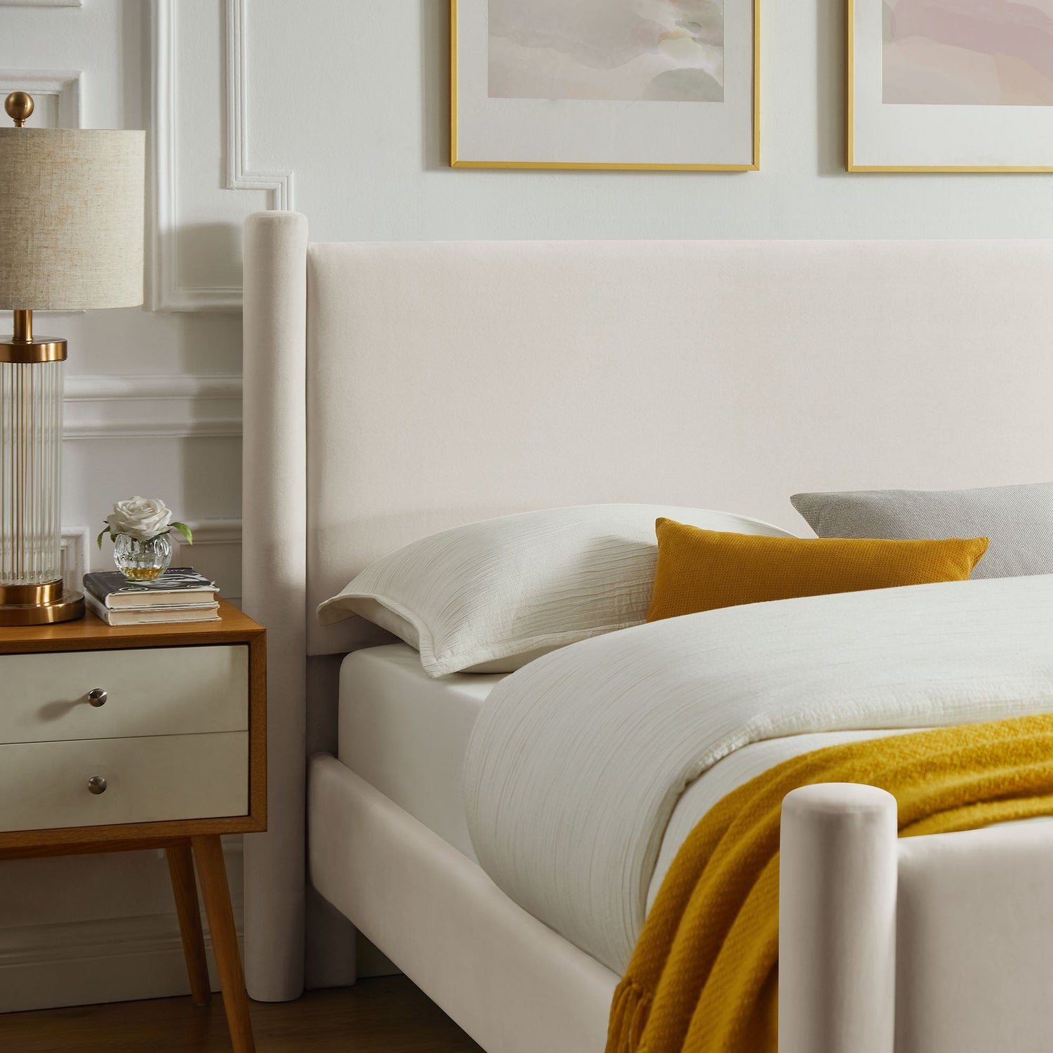 Rael Performance Velvet Platform Bed by Modway