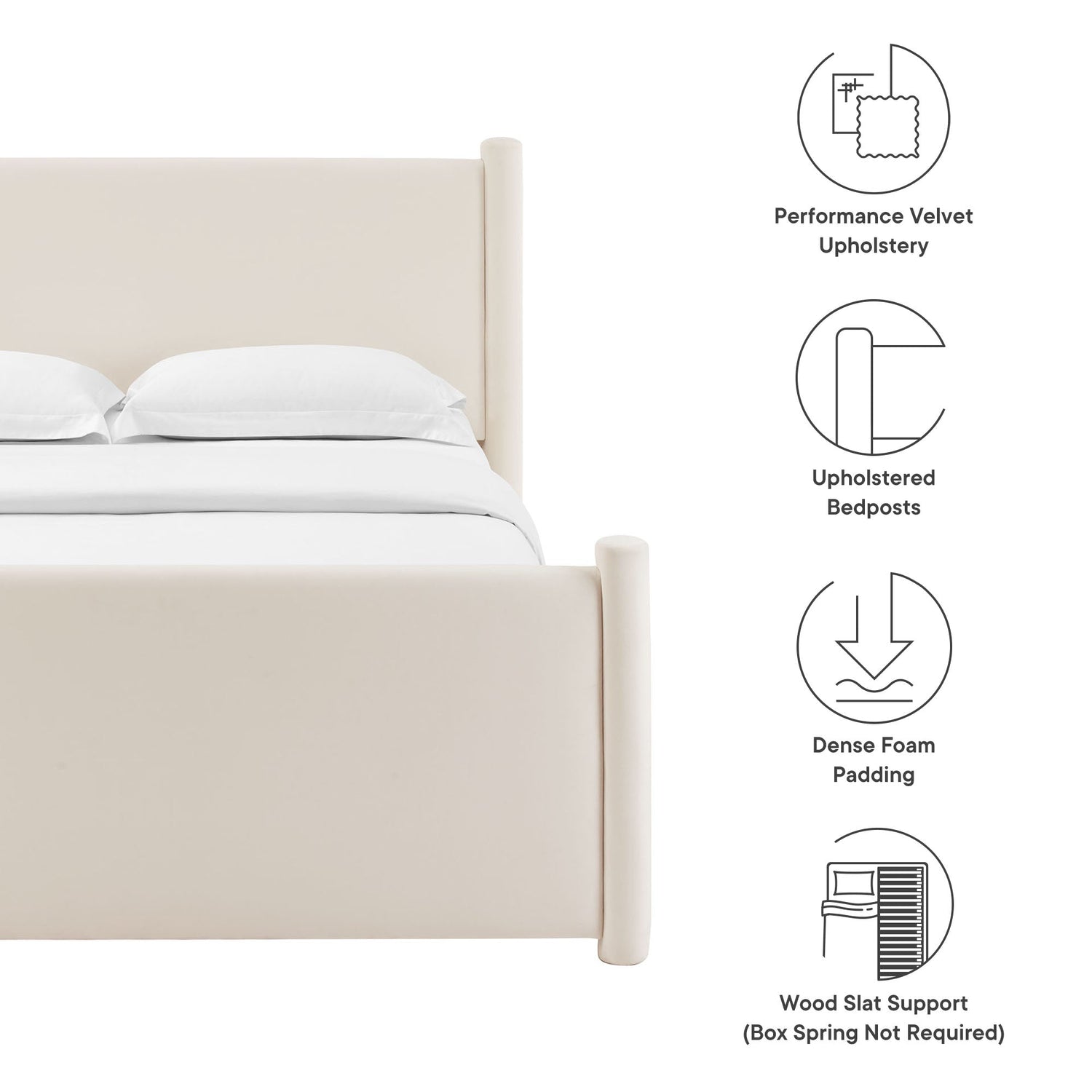 Rael Performance Velvet Platform Bed by Modway