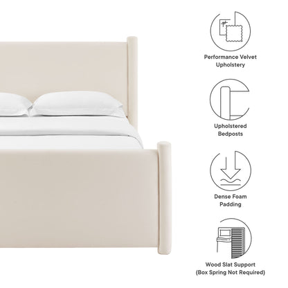 Rael Performance Velvet Platform Bed by Modway